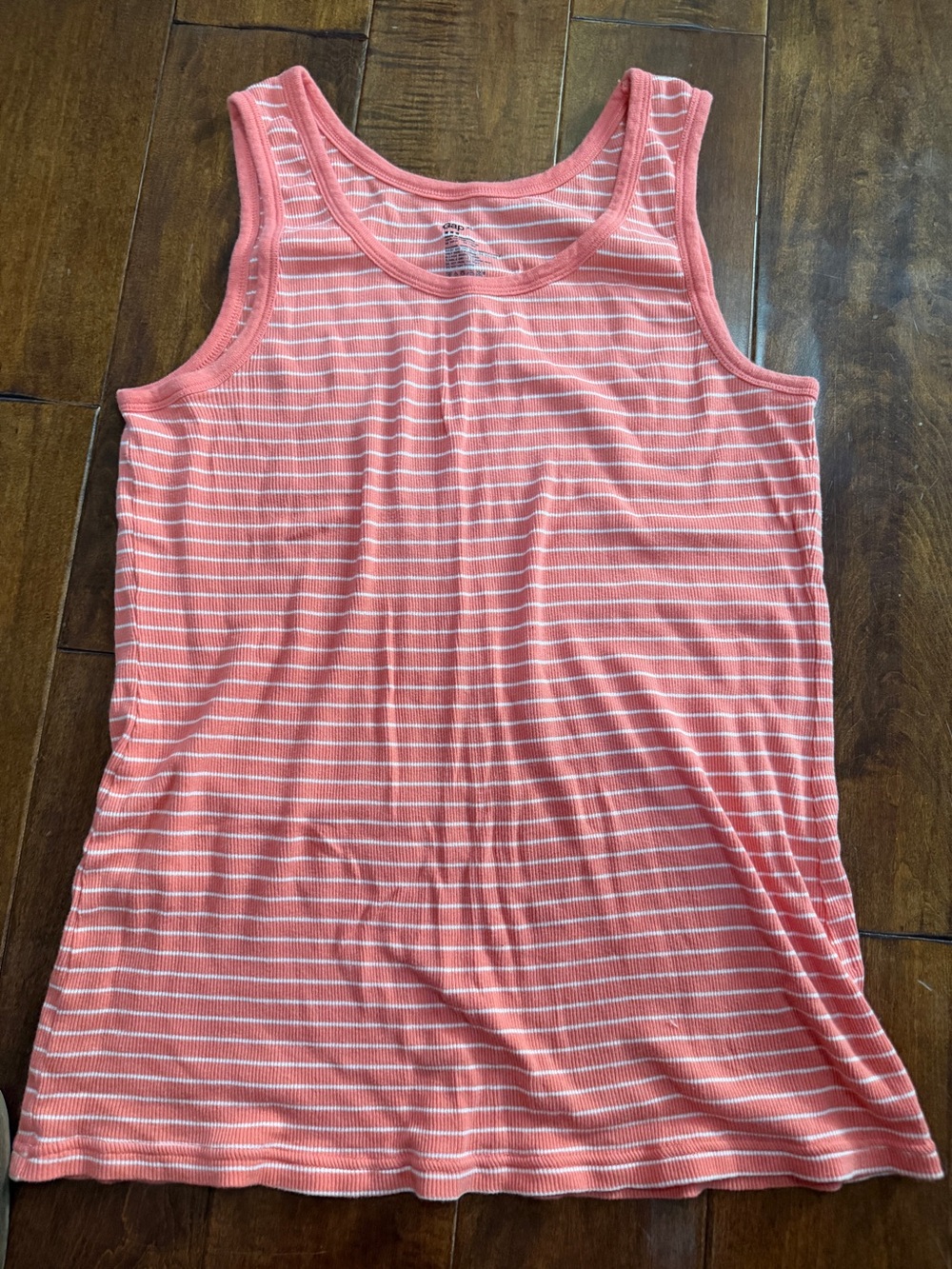 GAP Orange and White Striped Ribbed Tank